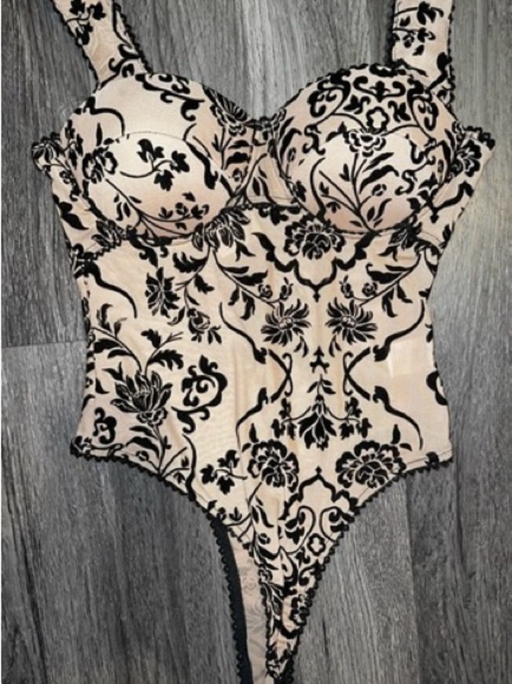 Windsor Cream Bodysuit with Black Floral Print